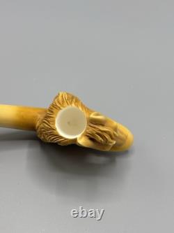 Horse Figure pipe Handmade Block Meerschaum-NEW Custom Case#1136