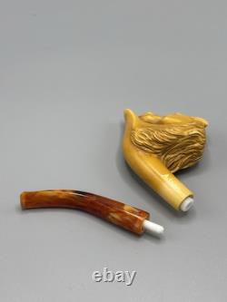 Horse Figure pipe Handmade Block Meerschaum-NEW Custom Case#1136