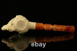 Horse Hand Carved Block Meerschaum Pipe with custom CASE 12603