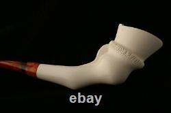Horse Hoof Hand Carved Block Meerschaum Pipe in a fitted CASE 6911