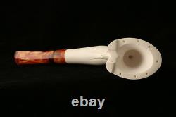 Horse Hoof Hand Carved Block Meerschaum Pipe in a fitted CASE 6911