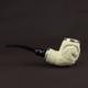 Horses Embossed Pipe, Block Meerschaum New Handmade Reverse Calabash Case#552