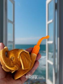 Huge Elephant Block Meerschaum Pipe by Tekin