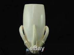 Huge Smooth Dragon Egg in Eagle Claw Solid Block Tobacco Meerschaum Pipe 9596