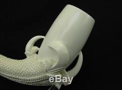 Huge Smooth Dragon Egg in Eagle Claw Solid Block Tobacco Meerschaum Pipe 9596