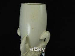 Huge Smooth Dragon Egg in Eagle Claw Solid Block Tobacco Meerschaum Pipe 9596