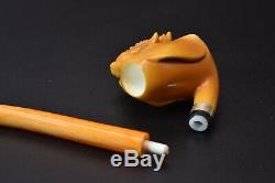 Hunting Dog PIPE BY KARAHAN -BLOCK MEERSCHAUM-NEW-HAND CARVED-FROM TURKEY#1289