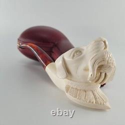 Hunting dog meerschaum pipe handcarved block meerschaum by CPW #647