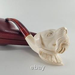 Hunting dog meerschaum pipe handcarved block meerschaum by CPW #647