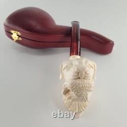 Hunting dog meerschaum pipe handcarved block meerschaum by CPW #647