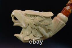 I BAGLAN Lady Hand Holding Eagle PIPE BLOCK MEERSCHAUM HANDMADE NEW W Case#222