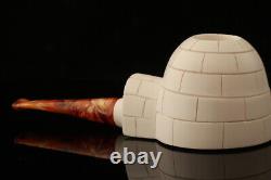 Igloo Block Meerschaum Pipe with custom case 13788