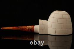 Igloo Block Meerschaum Pipe with custom case 13788