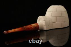 Igloo Block Meerschaum Pipe with custom case 13788