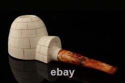 Igloo Block Meerschaum Pipe with custom case 13788