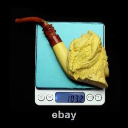 Indian Chief Pipe By Erdogan Ege Block Meerschaum Handmade NEW Custom Case#1303