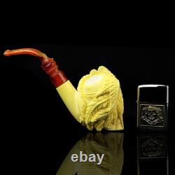 Indian Chief Pipe By Erdogan Ege Block Meerschaum Handmade NEW Custom Case#1303