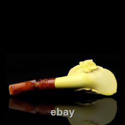 Indian Chief Pipe By Erdogan Ege Block Meerschaum Handmade NEW Custom Case#1303