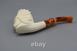 Indian Figure Pipe By Ali Block Meerschaum NEW Handmade With Case#580