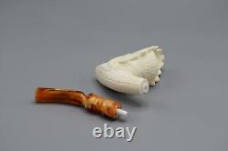 Indian Figure Pipe By Ali Block Meerschaum NEW Handmade With Case#580