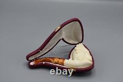 Indian Figure Pipe By Ali Block Meerschaum NEW Handmade With Case#580