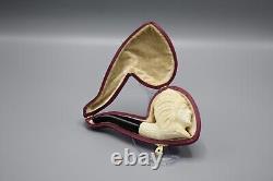 Indian Figure Smoking Pipe new-block Meerschaum Handmade W Case#1560