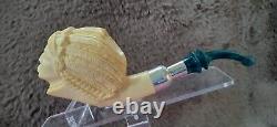 Indian Handmade Block Meerschaum Silvery Army Pipe