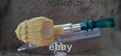 Indian Handmade Block Meerschaum Silvery Army Pipe