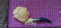 Indian Handmade Block Meerschaum Silvery Army Pipe