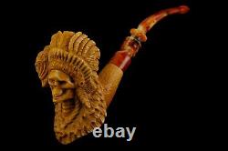 Indian Tribe Witch Figure Pipe By Ali Block Meerschaum NEW Handmade With Case#63