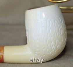 Ismet Bekler (CAO) BLOCK MEERSCHAUM in CASE MINTAmber Stem Turkish Pipe