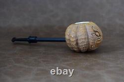 Jack O Lantern Pipe Carbon Fiber Shank Block Meerschaum Handmade W Case#1200