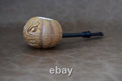 Jack O Lantern Pipe Carbon Fiber Shank Block Meerschaum Handmade W Case#1200