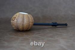 Jack O Lantern Pipe Carbon Fiber Shank Block Meerschaum Handmade W Case#1200