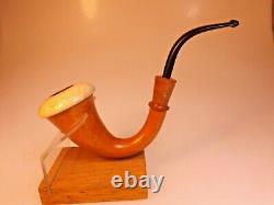 Jobey Calabash Gourd Sherlock Style Gourd Block Meerschaum Bowl Ebonite Rbr Stem