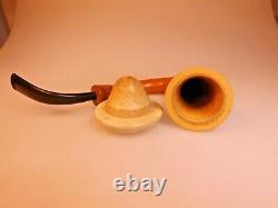 Jobey Calabash Gourd Sherlock Style Gourd Block Meerschaum Bowl Ebonite Rbr Stem