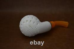 Jumbo Fat Reverse Calabash Apple Pipe New block Meerschaum Handmade Case836