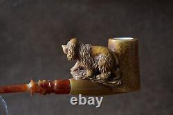 KENAN Dog Figure PIPE new-block Meerschaum Handmade W Case#1670