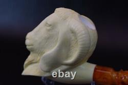 KENAN Goat Figure Pipe Block Meerschaum-Handmade NEW With Case#932