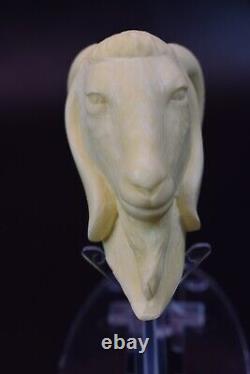 KENAN Goat Figure Pipe Block Meerschaum-Handmade NEW With Case#932