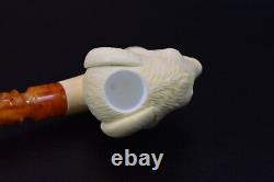 KENAN Goat Figure Pipe Block Meerschaum-Handmade NEW With Case#932