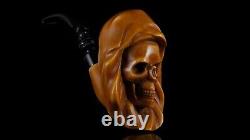 KENAN Grim Reaper Pipe Block Meerschaum-NEW Handmade From TURKEY With Case#322