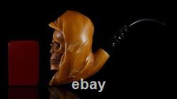 KENAN Grim Reaper Pipe Block Meerschaum-NEW Handmade From TURKEY With Case#322