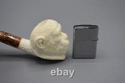 KENAN Planet Of Apes Pipe Block Meerschaum-NEW Handmade From Turkey W CASE#1542