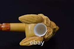 KENAN XL Viking Pipe Handmade From Turkey Block Meerschaum-NEW W CASE#1066