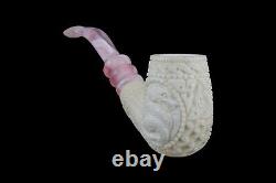 Kenan Dragon Embossed Ornate Egg Pipe New Block Meerschaum Handmade W Case#141