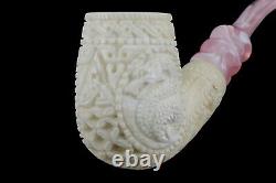 Kenan Dragon Embossed Ornate Egg Pipe New Block Meerschaum Handmade W Case#141