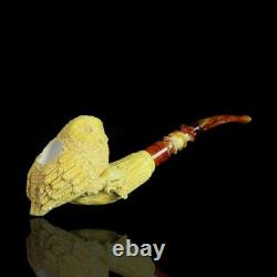 Kenan Large Owl Pipe block Meerschaum Handmade New W Case#702