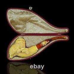 Kenan Large Owl Pipe block Meerschaum Handmade New W Case#702