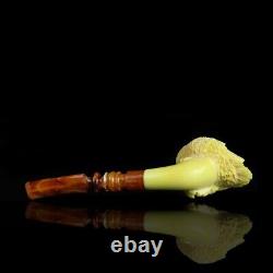 Kenan Large Owl Pipe block Meerschaum Handmade New W Case#702